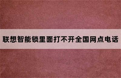 联想智能锁里面打不开全国网点电话