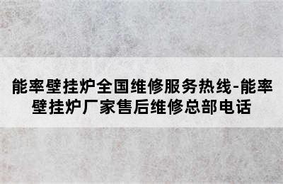 能率壁挂炉全国维修服务热线-能率壁挂炉厂家售后维修总部电话