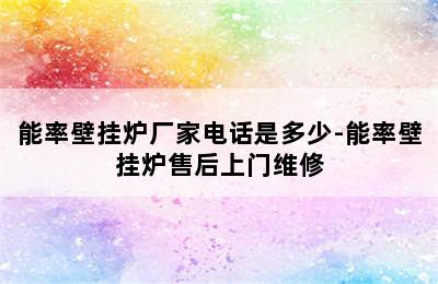 能率壁挂炉厂家电话是多少-能率壁挂炉售后上门维修