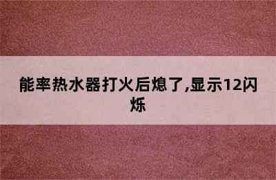 能率热水器打火后熄了,显示12闪烁