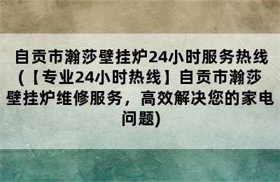 自贡市瀚莎壁挂炉24小时服务热线(【专业24小时热线】自贡市瀚莎壁挂炉维修服务，高效解决您的家电问题)