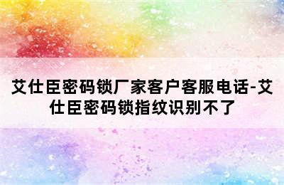 艾仕臣密码锁厂家客户客服电话-艾仕臣密码锁指纹识别不了