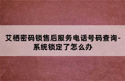 艾栖密码锁售后服务电话号码查询-系统锁定了怎么办