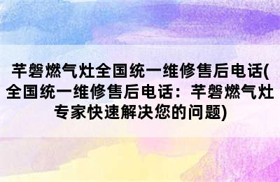 芊磐燃气灶全国统一维修售后电话(全国统一维修售后电话：芊磐燃气灶专家快速解决您的问题)