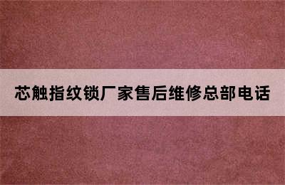 芯触指纹锁厂家售后维修总部电话