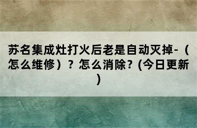 苏名集成灶打火后老是自动灭掉-（怎么维修）？怎么消除？(今日更新)