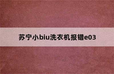 苏宁小biu洗衣机报错e03