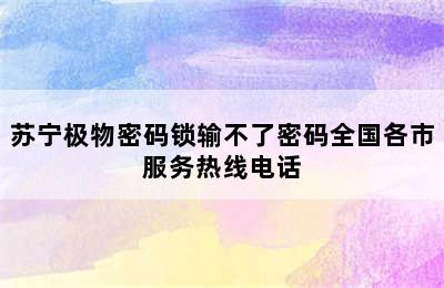 苏宁极物密码锁输不了密码全国各市服务热线电话