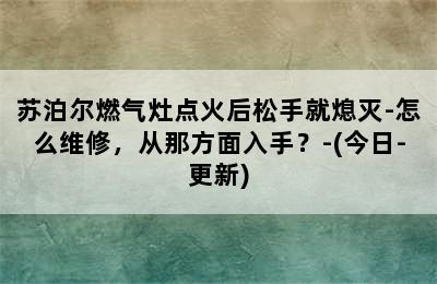 苏泊尔燃气灶点火后松手就熄灭-怎么维修，从那方面入手？-(今日-更新)