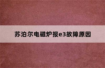 苏泊尔电磁炉报e3故障原因