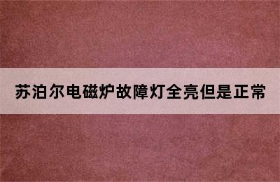 苏泊尔电磁炉故障灯全亮但是正常