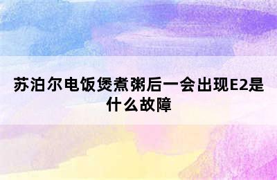 苏泊尔电饭煲煮粥后一会出现E2是什么故障