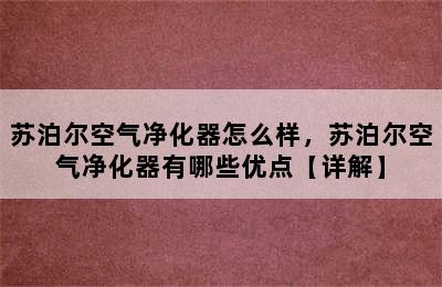 苏泊尔空气净化器怎么样，苏泊尔空气净化器有哪些优点【详解】