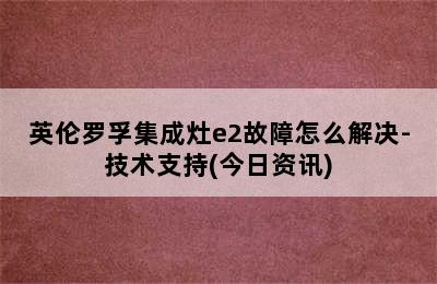 英伦罗孚集成灶e2故障怎么解决-技术支持(今日资讯)