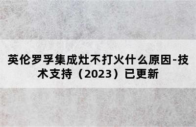 英伦罗孚集成灶不打火什么原因-技术支持（2023）已更新