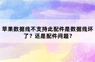 苹果数据线不支持此配件是数据线坏了？还是配件问题？