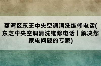 荔湾区东芝中央空调清洗维修电话(东芝中央空调清洗维修电话丨解决您家电问题的专家)