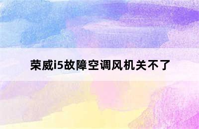 荣威i5故障空调风机关不了