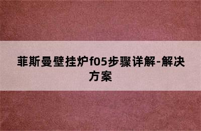 菲斯曼壁挂炉f05步骤详解-解决方案