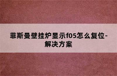 菲斯曼壁挂炉显示f05怎么复位-解决方案