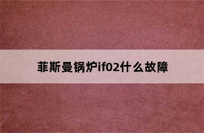 菲斯曼锅炉if02什么故障