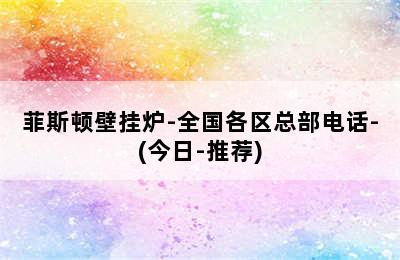 菲斯顿壁挂炉-全国各区总部电话-(今日-推荐)