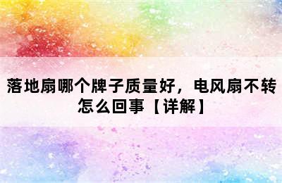 落地扇哪个牌子质量好，电风扇不转怎么回事【详解】