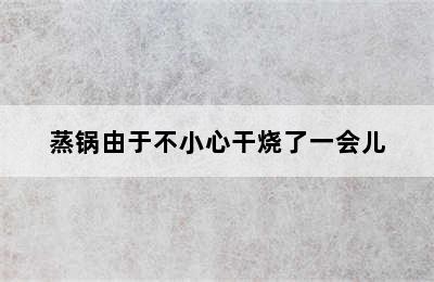 蒸锅由于不小心干烧了一会儿