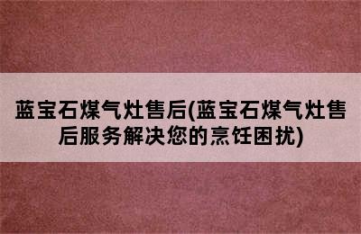 蓝宝石煤气灶售后(蓝宝石煤气灶售后服务解决您的烹饪困扰)