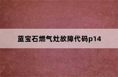 蓝宝石燃气灶故障代码p14