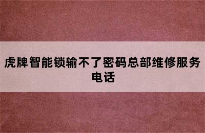 虎牌智能锁输不了密码总部维修服务电话