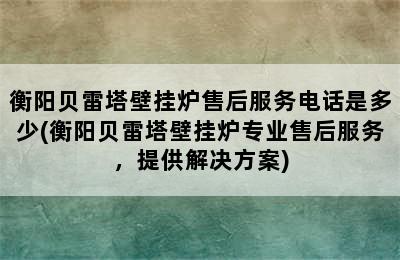 衡阳贝雷塔壁挂炉售后服务电话是多少(衡阳贝雷塔壁挂炉专业售后服务，提供解决方案)