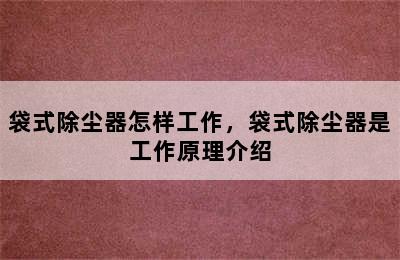 袋式除尘器怎样工作，袋式除尘器是工作原理介绍