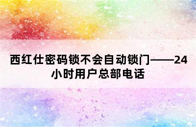 西红仕密码锁不会自动锁门——24小时用户总部电话