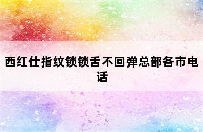 西红仕指纹锁锁舌不回弹总部各市电话