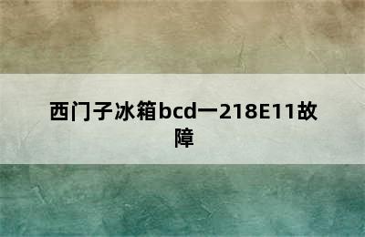 西门子冰箱bcd一218E11故障