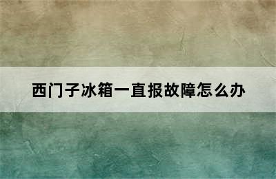 西门子冰箱一直报故障怎么办