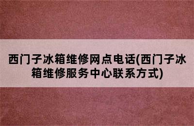 西门子冰箱维修网点电话(西门子冰箱维修服务中心联系方式)