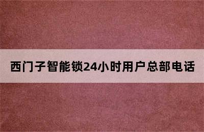 西门子智能锁24小时用户总部电话