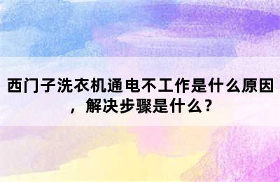 西门子洗衣机通电不工作是什么原因，解决步骤是什么？