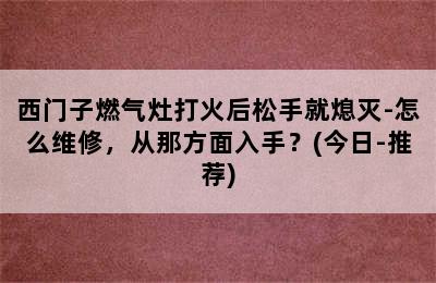 西门子燃气灶打火后松手就熄灭-怎么维修，从那方面入手？(今日-推荐)