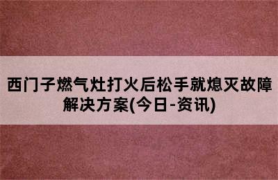 西门子燃气灶打火后松手就熄灭故障解决方案(今日-资讯)