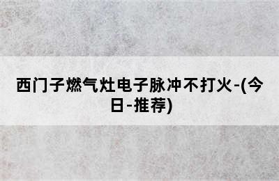 西门子燃气灶电子脉冲不打火-(今日-推荐)