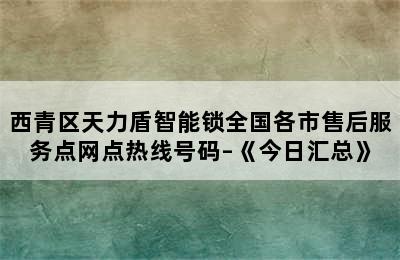 西青区天力盾智能锁全国各市售后服务点网点热线号码–《今日汇总》