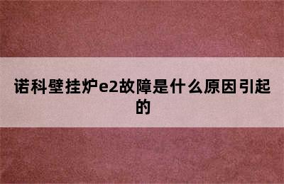 诺科壁挂炉e2故障是什么原因引起的