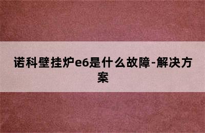 诺科壁挂炉e6是什么故障-解决方案