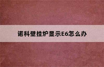 诺科壁挂炉显示E6怎么办