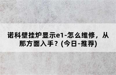 诺科壁挂炉显示e1-怎么维修，从那方面入手？(今日-推荐)