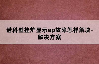 诺科壁挂炉显示ep故障怎样解决-解决方案