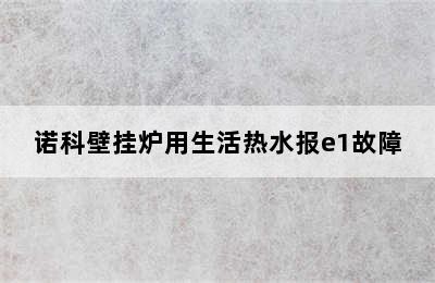 诺科壁挂炉用生活热水报e1故障